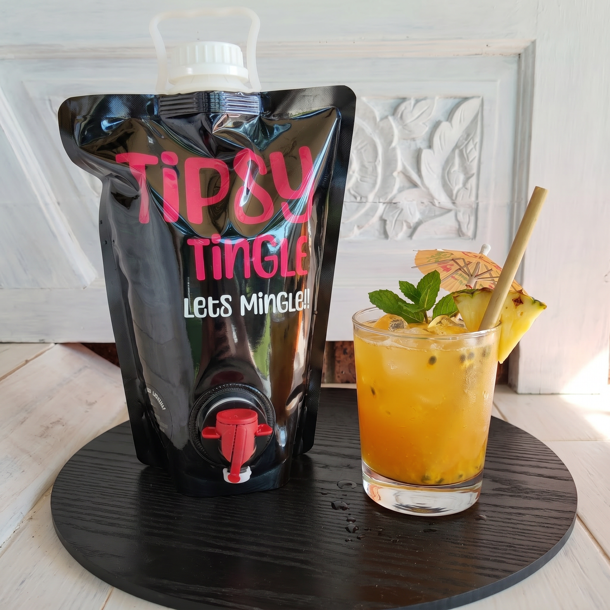 Pineapple Passion Punch Cocktail Party Bag with tropical pineapple and passionfruit cocktail