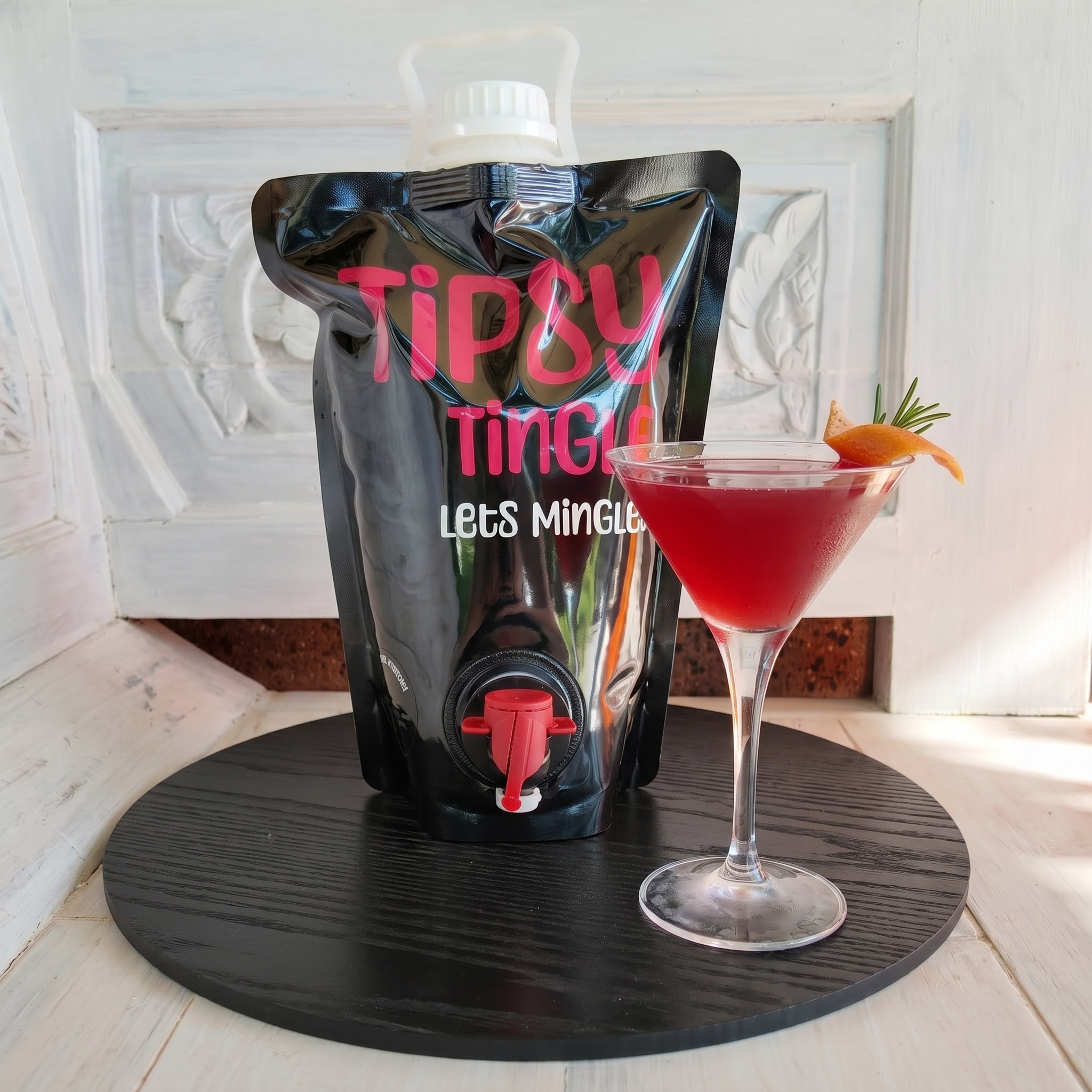 Red Ruby Grapefruit Martini Cocktail Party Bag with refreshing grapefruit cocktail