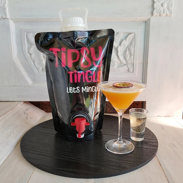 Porn Star Martini Cocktail Party Bag with tropical passionfruit cocktail